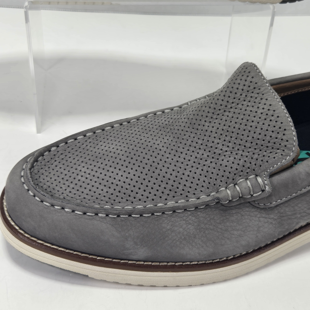 Johnston & Murphy Hodges Perforated Men's Gray Nubuck Leather Loafers Size 13 - Picture 14 of 15